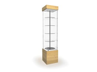Витрина на основе стекла «Селена» с освещением и вращающимися полками
