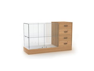 Витрина на основе стекла «Селена» с местом под кассу